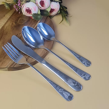 Aladin Personalized  Children cutlery set engraved with CUSTOM Name and Cartoon 