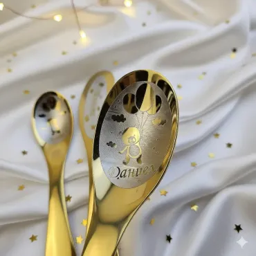 LUXORY Personalized Children cutlery set engraved with CUSTOM Name