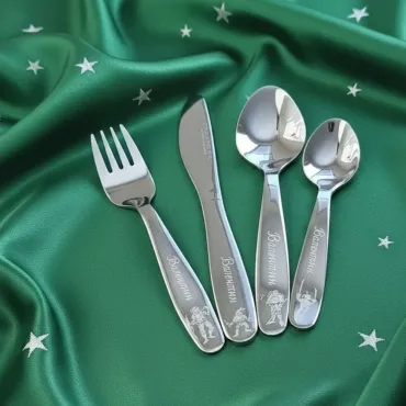  NINJA Personalized  Children cutlery set engraved with CUSTOM Name and Cartoon 