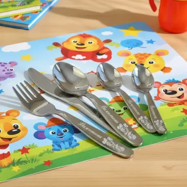 MInnie Personalized Children cutlery set engraved with CUSTOM Name and Cartoon 