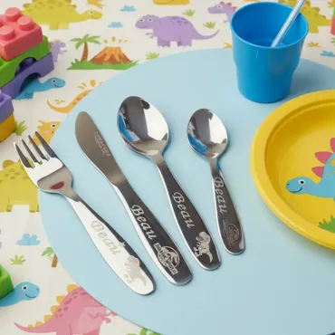 JURASSIC PARK Personalized  Children cutlery set engraved with CUSTOM Name and Cartoon 